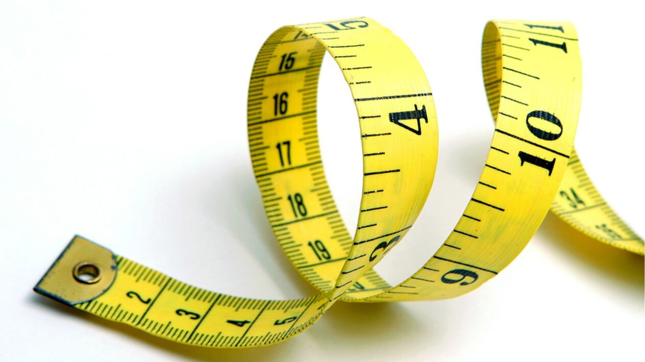 стрічка для вимірювання члена перед збільшенням діаметра